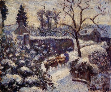 El efecto de la nieve en Montfoucault 1891 Camille Pissarro Pinturas al óleo